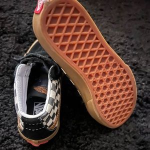 Vans black with white and brown